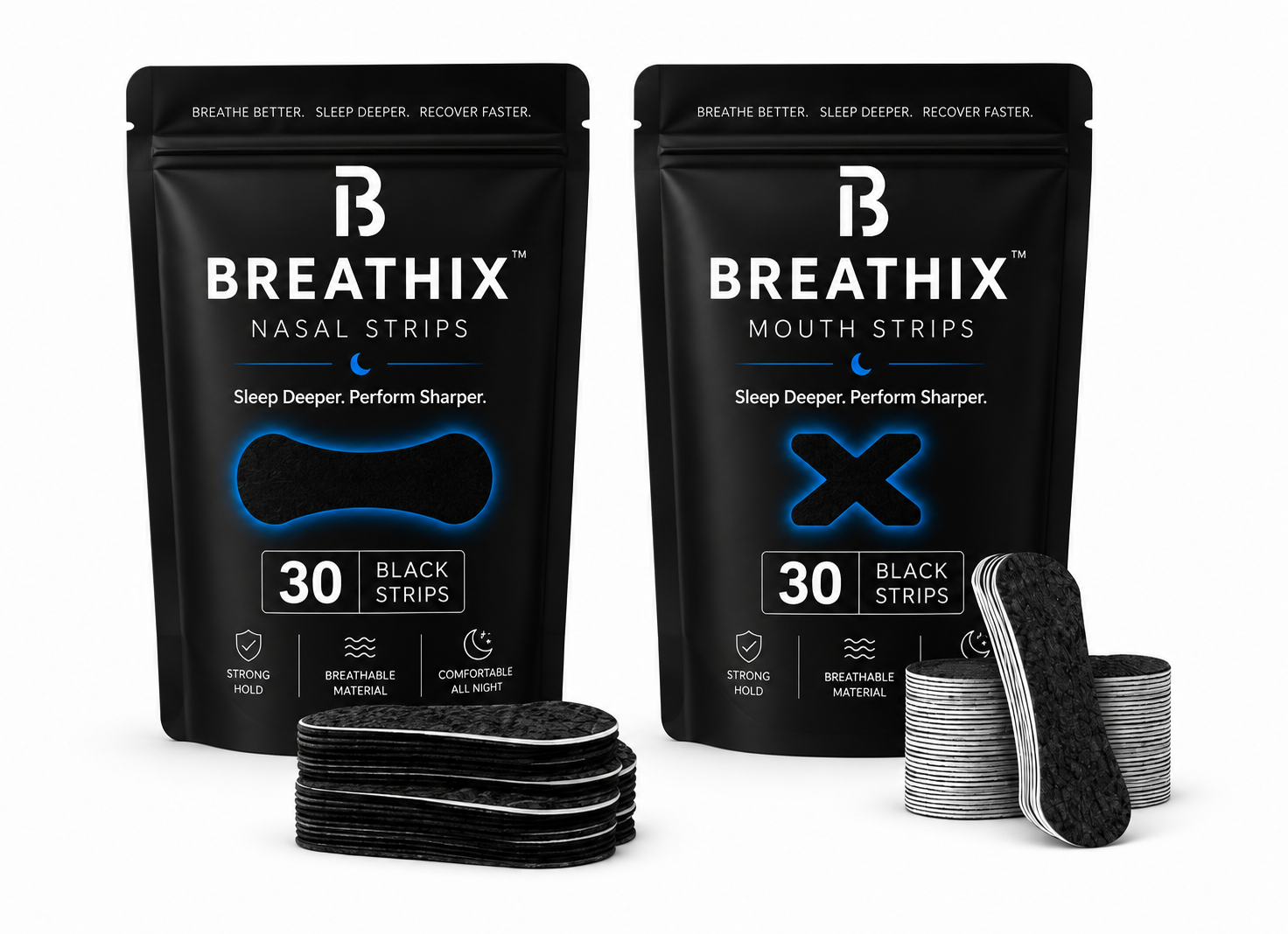 Breathix™ Nasal Strips – Black (30 Pack)