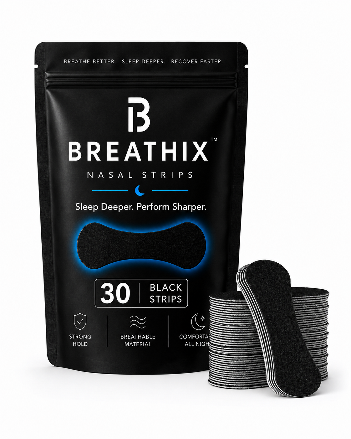 Breathix™ Nasal Strips – Black (30 Pack)