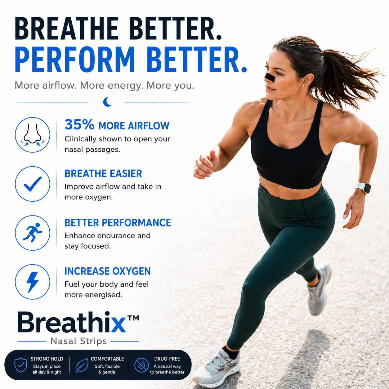 Breathix™ Nasal Strips – Black (30 Pack)