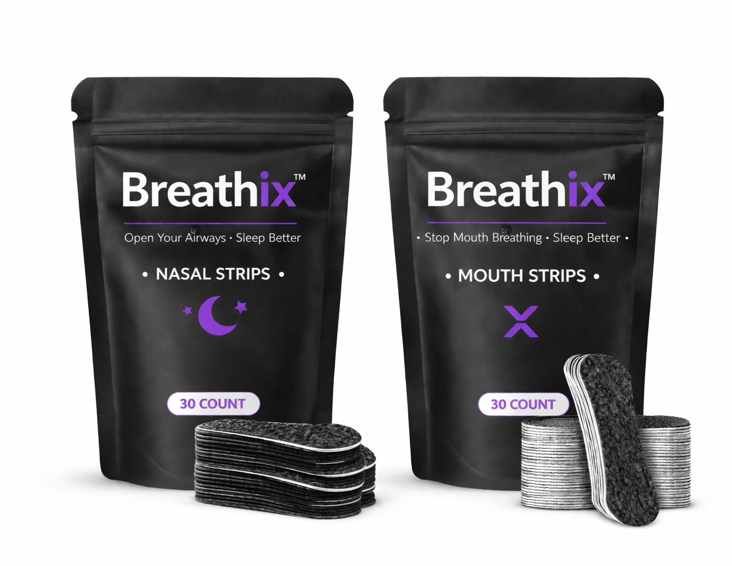 Breathix™ Nasal Strips – Black (30 Pack)